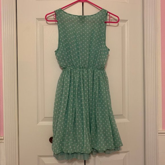 Flowy Sleeveless Rue21 Dress Green and White Size S - Picture 4 of 6